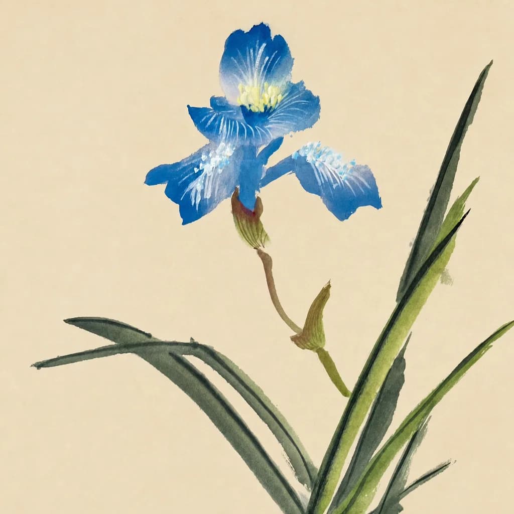 青い花の習作