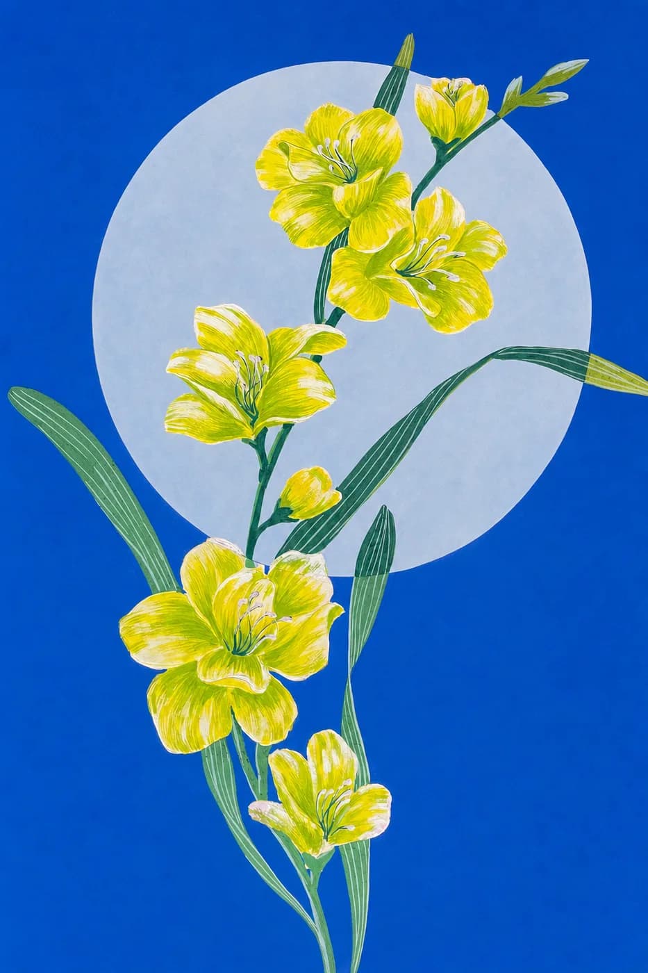 月夜の黄花（装飾画）